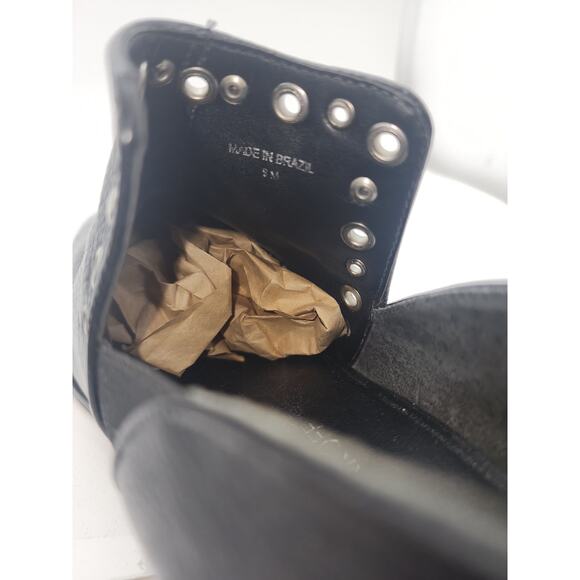 Rebecca Minkoff ANNETTE" LEATHER Studded Booties Women's 8 Black - Picture 15 of 16